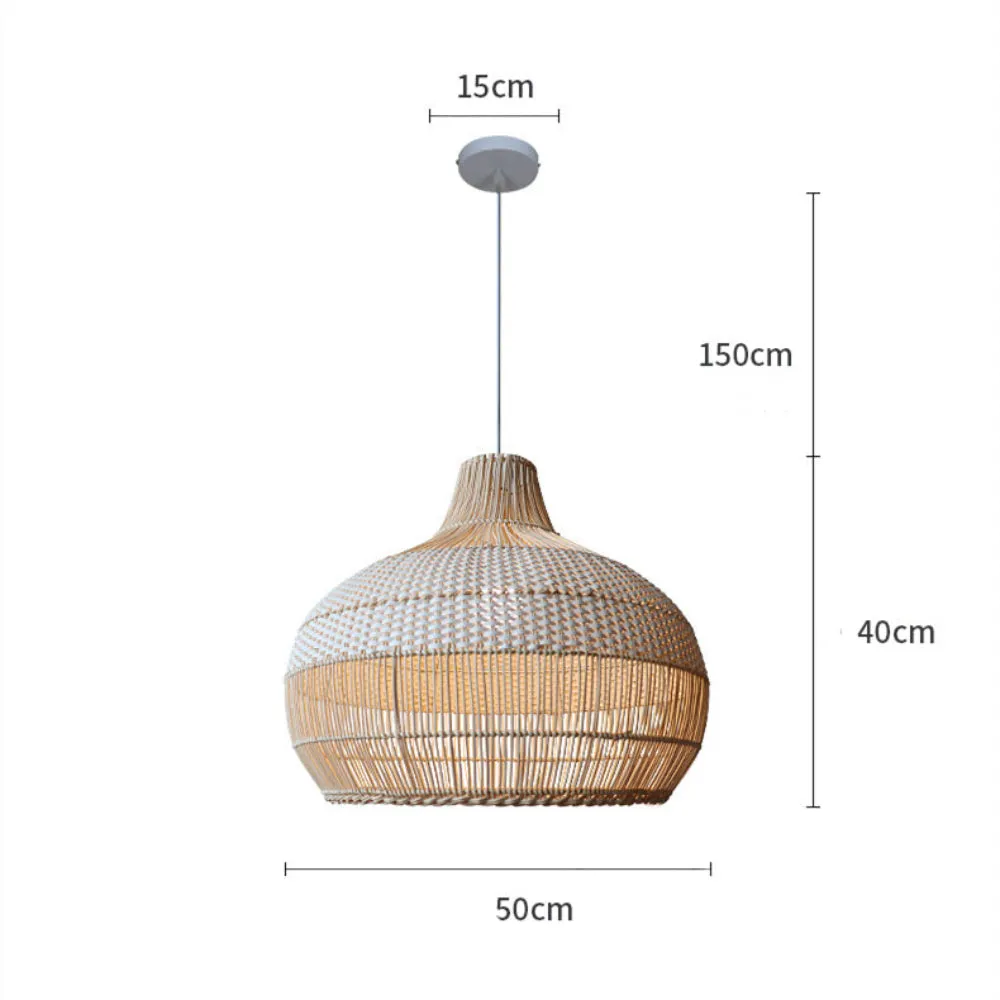 Handwoven Rattan Kitchen Island Pendant Lighting