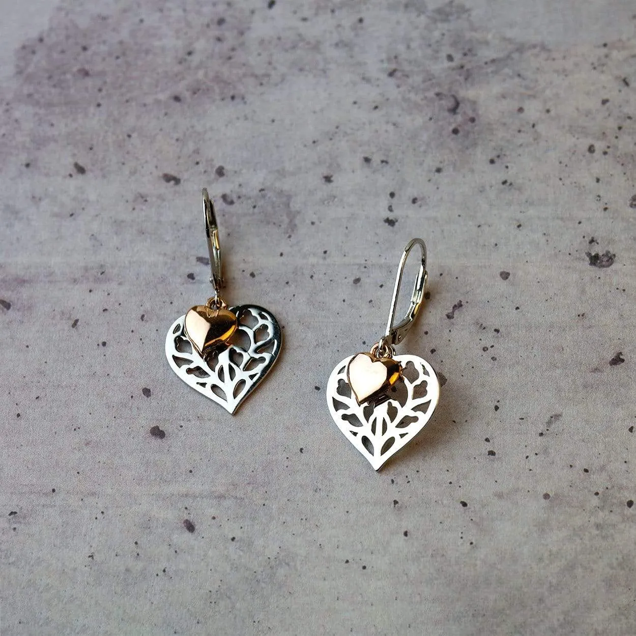 Heart of Yorkshire Double Drop Earring with Rose Gold Vermeil