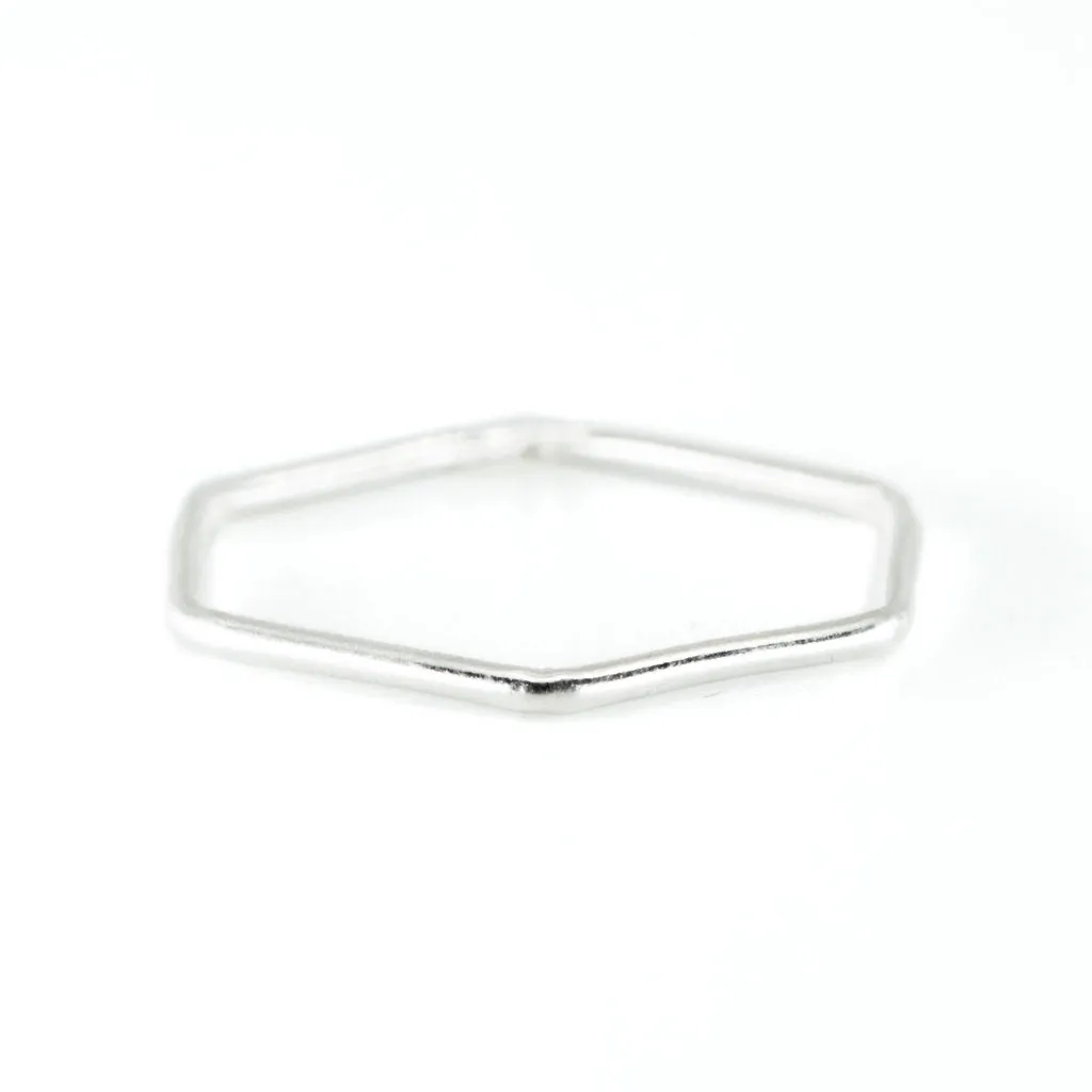 Hexagon Stacking Ring in Silver