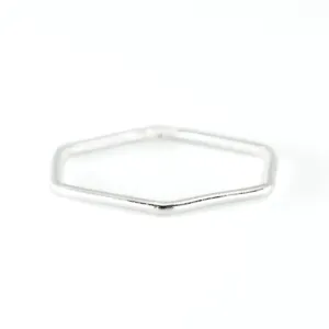 Hexagon Stacking Ring in Silver