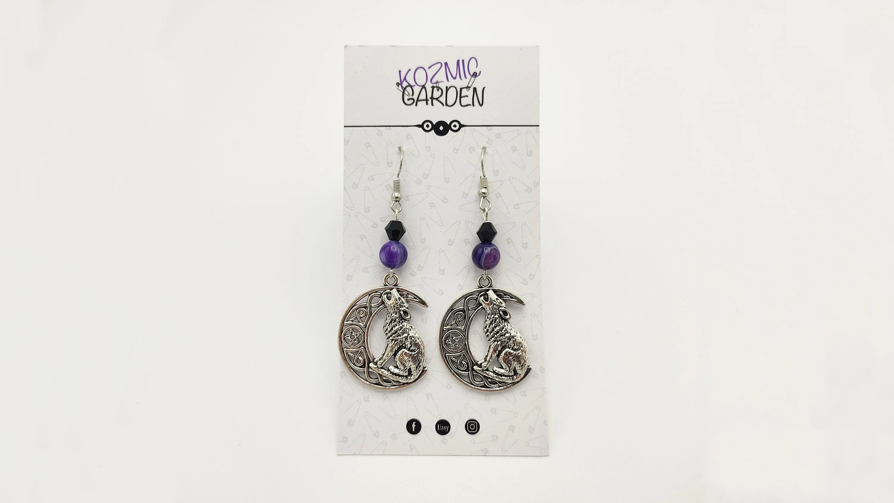 HOWLING WOLF MOON EARRINGS | Adopt a Wolf!