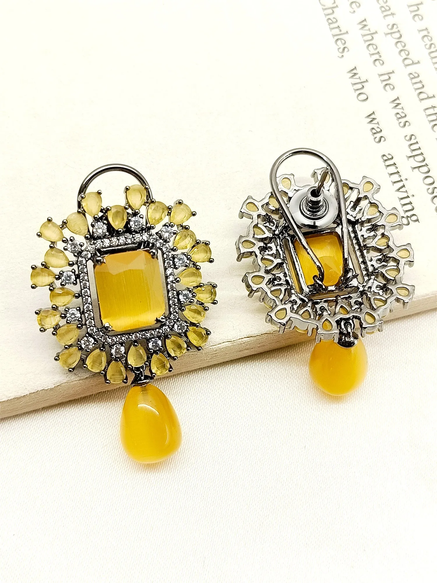 Ishrat Yellow Victorian Earrings