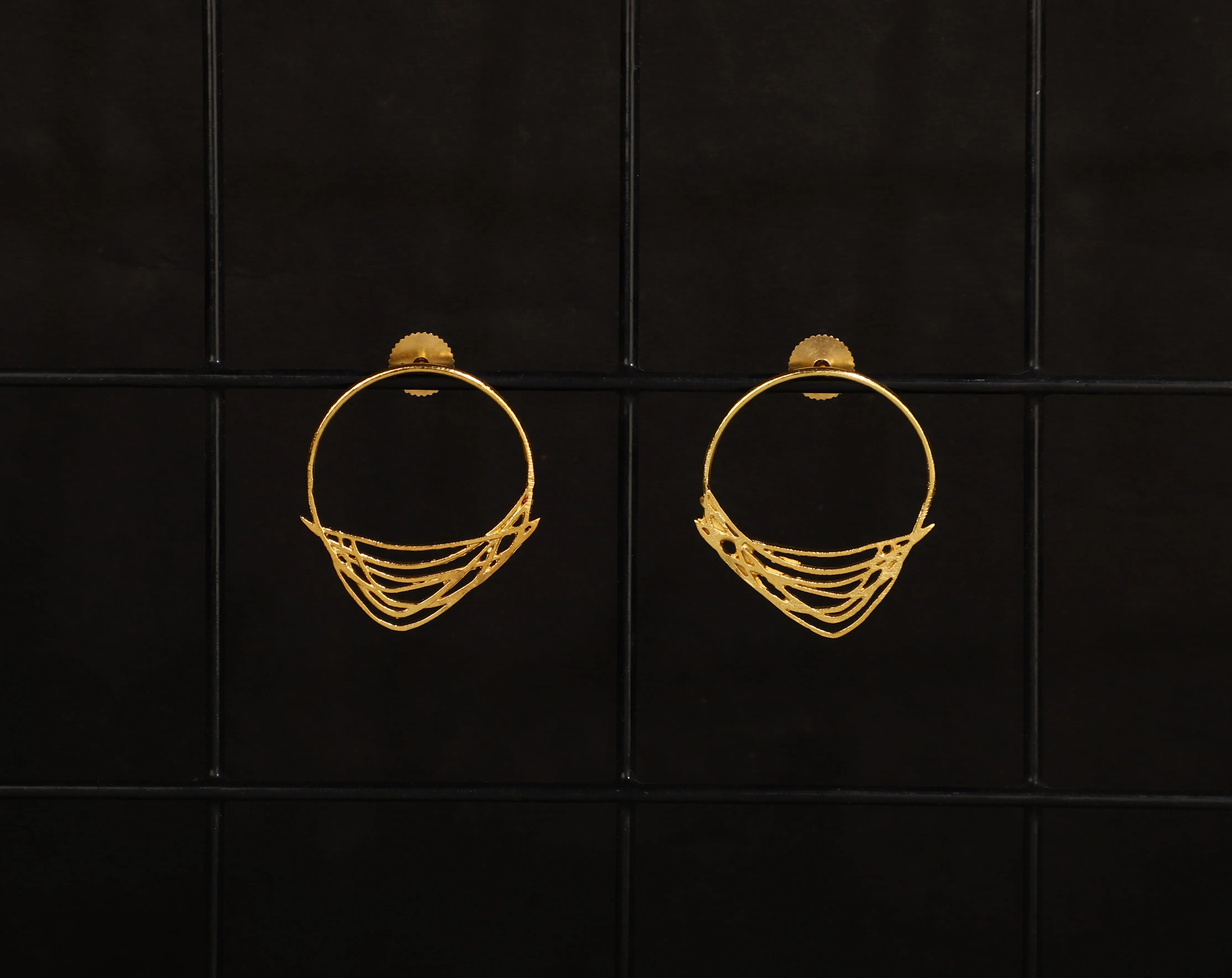 jewelry - berserk - gold plated abstract ring studs