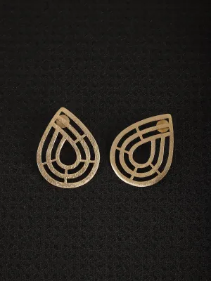 jewelry - berserk - Gold Plated Geometric Teardrop Studs