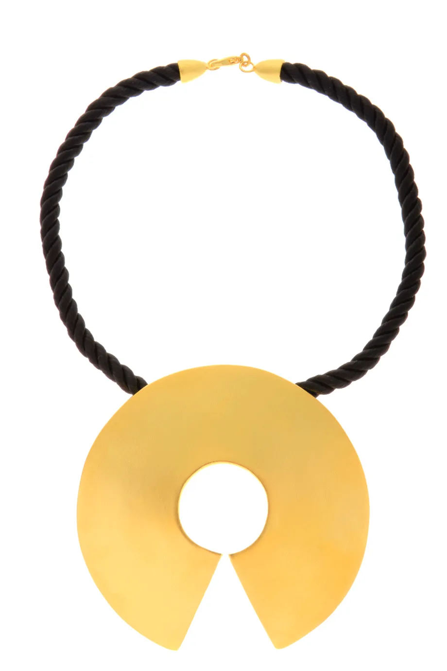 KENNETH JAY LANE ETHNIC Gold Disk Cord Pendant