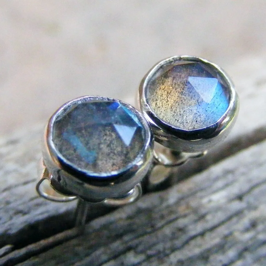 Labradorite Sterling Silver Studs Post Earrings