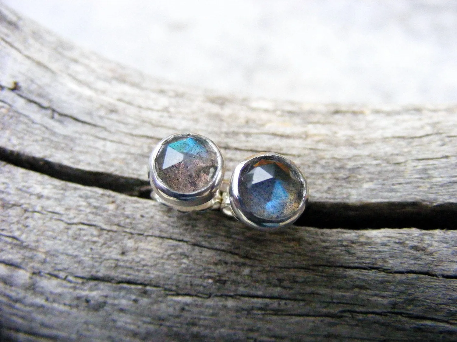 Labradorite Sterling Silver Studs Post Earrings