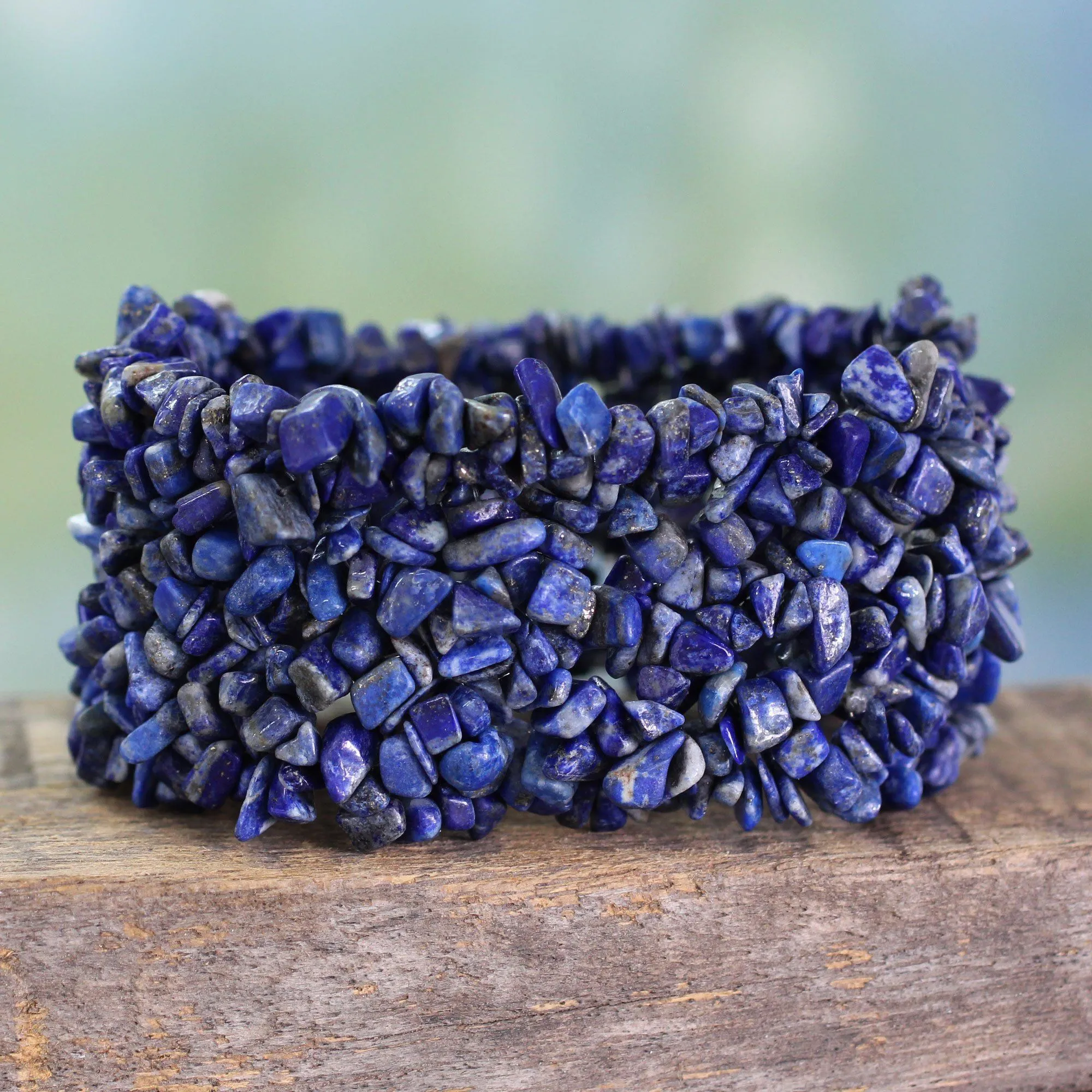 Lapis Lazuli Beaded Stretch Bracelet