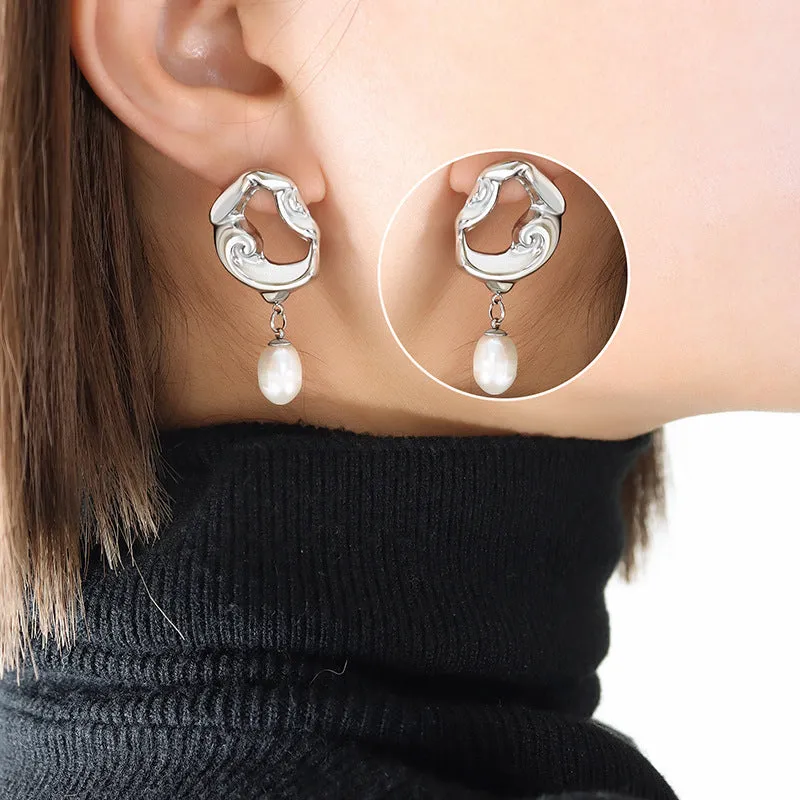 Lava Pearl Earrings