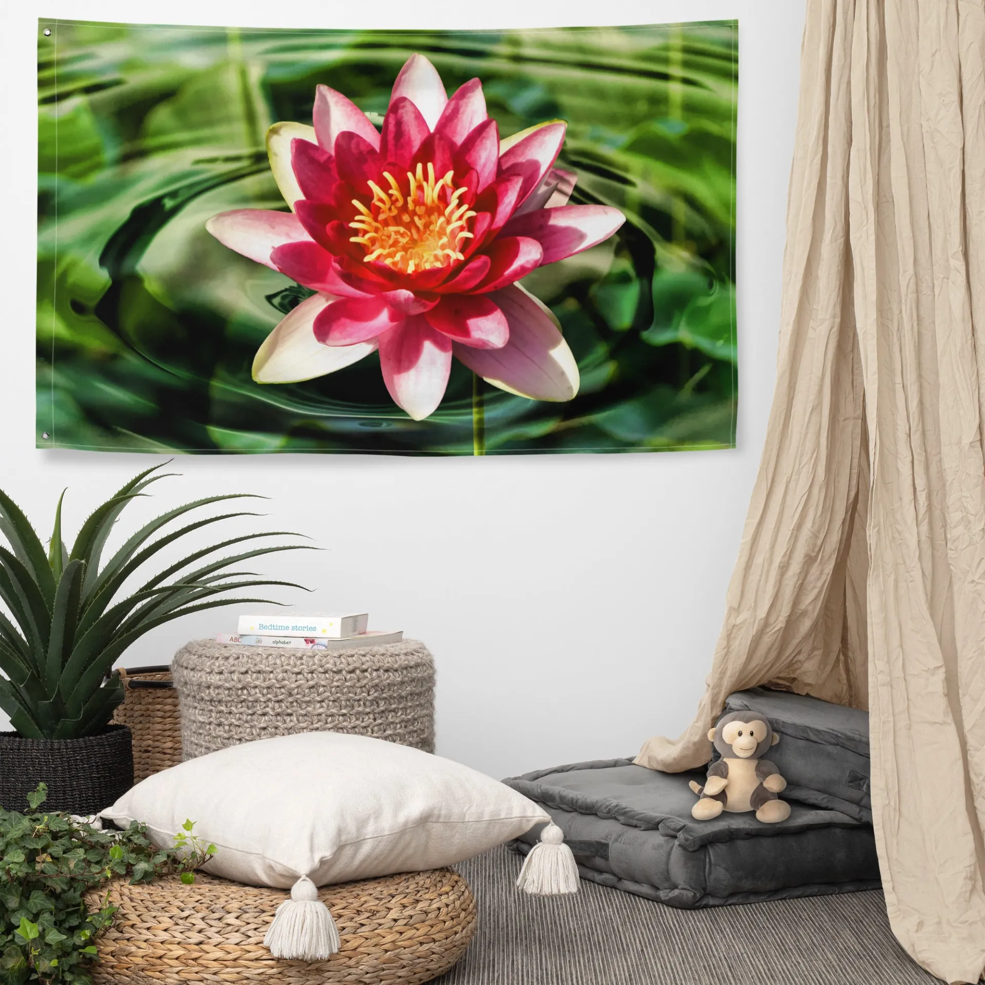 Lily Flower Painting Wall Art Flag Tapestry - Beautiful Easy-to-Care-for Interior Decor