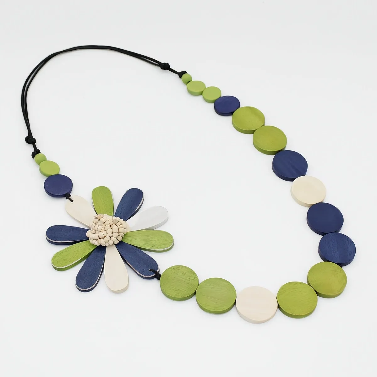 Lime Green Dahlia Statement Necklace