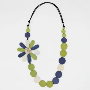 Lime Green Dahlia Statement Necklace