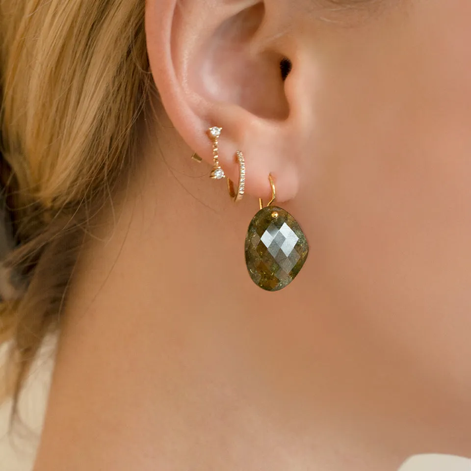 *Limited Edition* Faceted Tabiz Moss Green Garnet Earrings