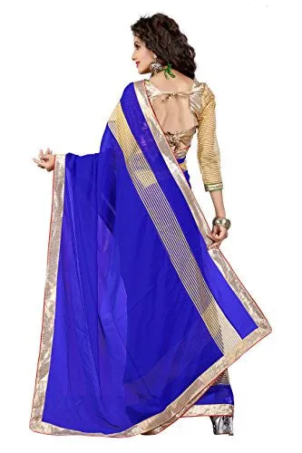 Livie Women's Georgette Sarees Party Wear/Fancy Georgette Sarees/Printed Georgette Sarees - Azrue Blue