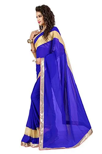 Livie Women's Georgette Sarees Party Wear/Fancy Georgette Sarees/Printed Georgette Sarees - Azrue Blue