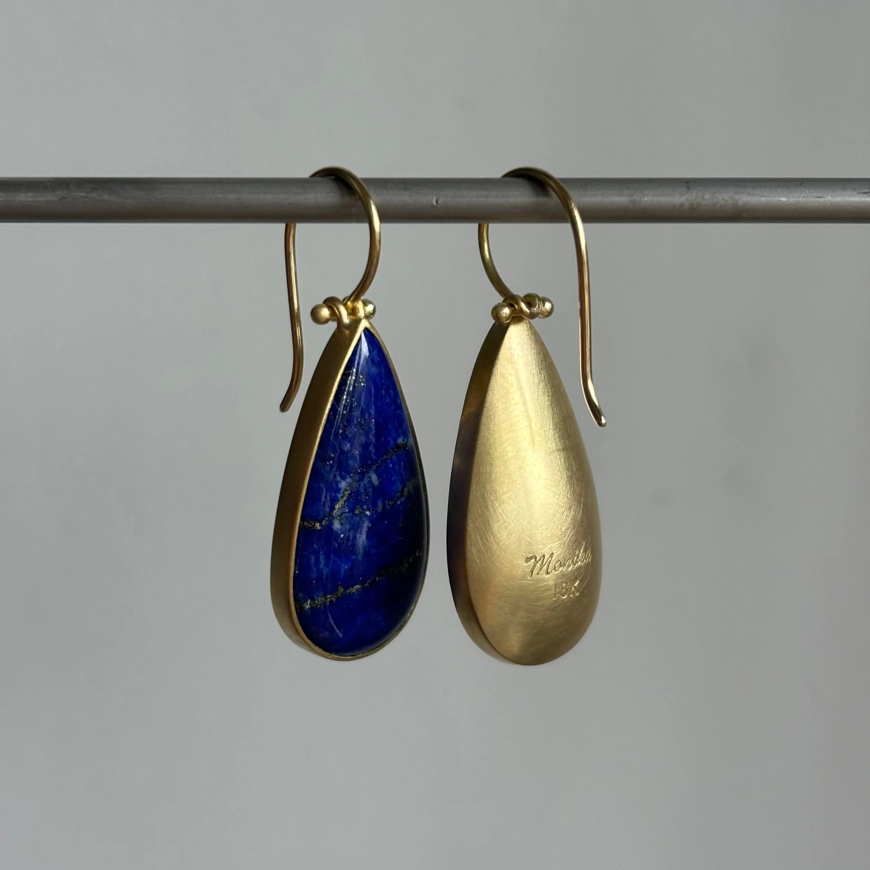 Long Lapis Drop Earrings