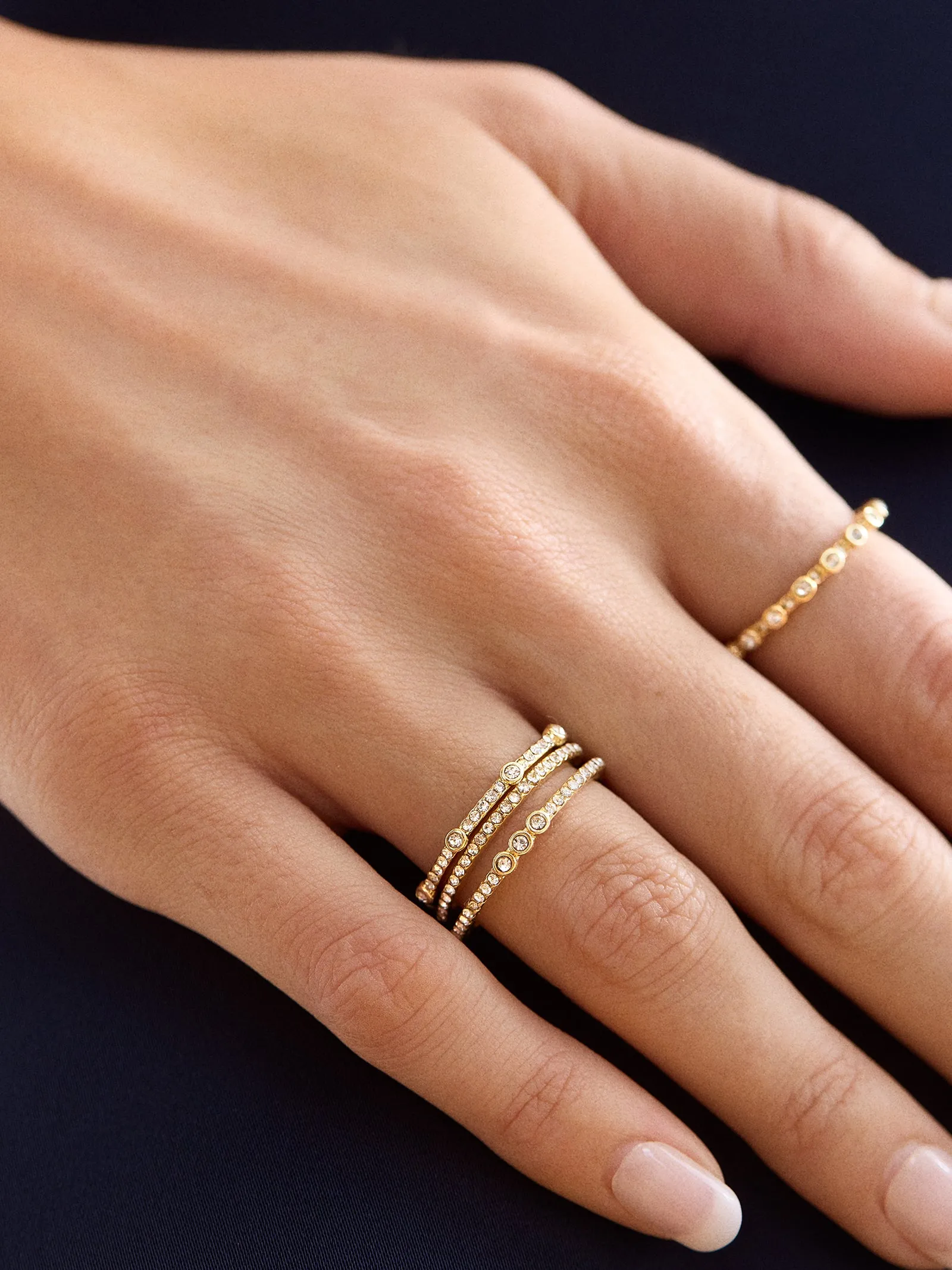 Maggie Ring Set - Gold/Pavé