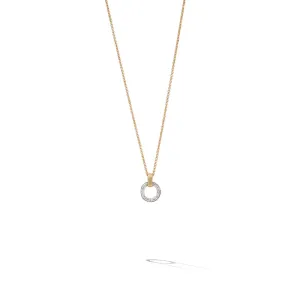 Marco Bicego Jaipur Link Collection 18K Yellow & White Gold Flat-Link Diamond Pendant Necklace