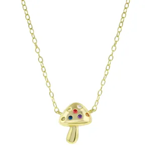 Mini Rainbow Mushroom Necklace