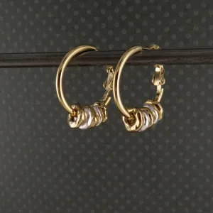 Mixed Metal Dangly Hoops