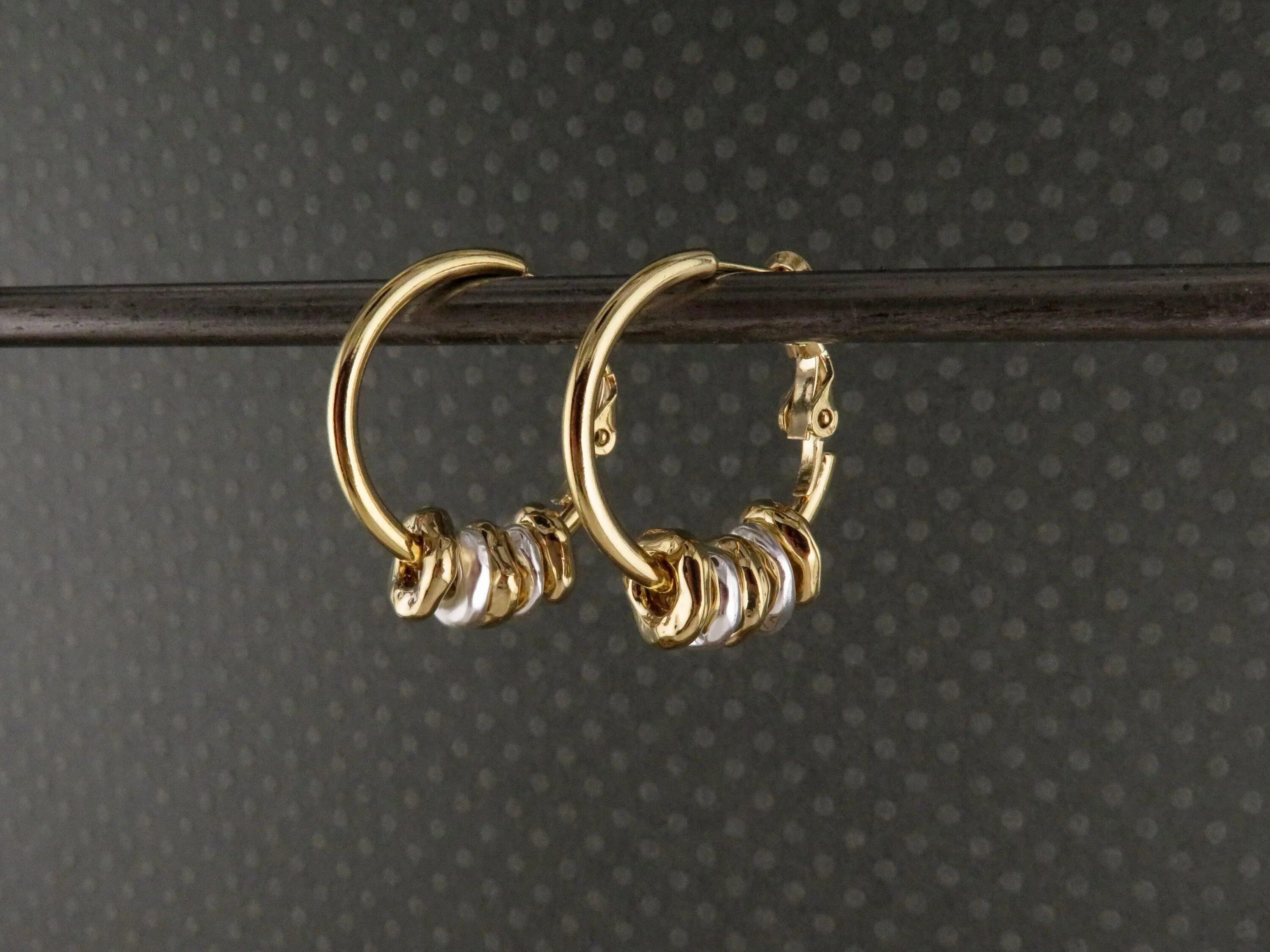 Mixed Metal Dangly Hoops