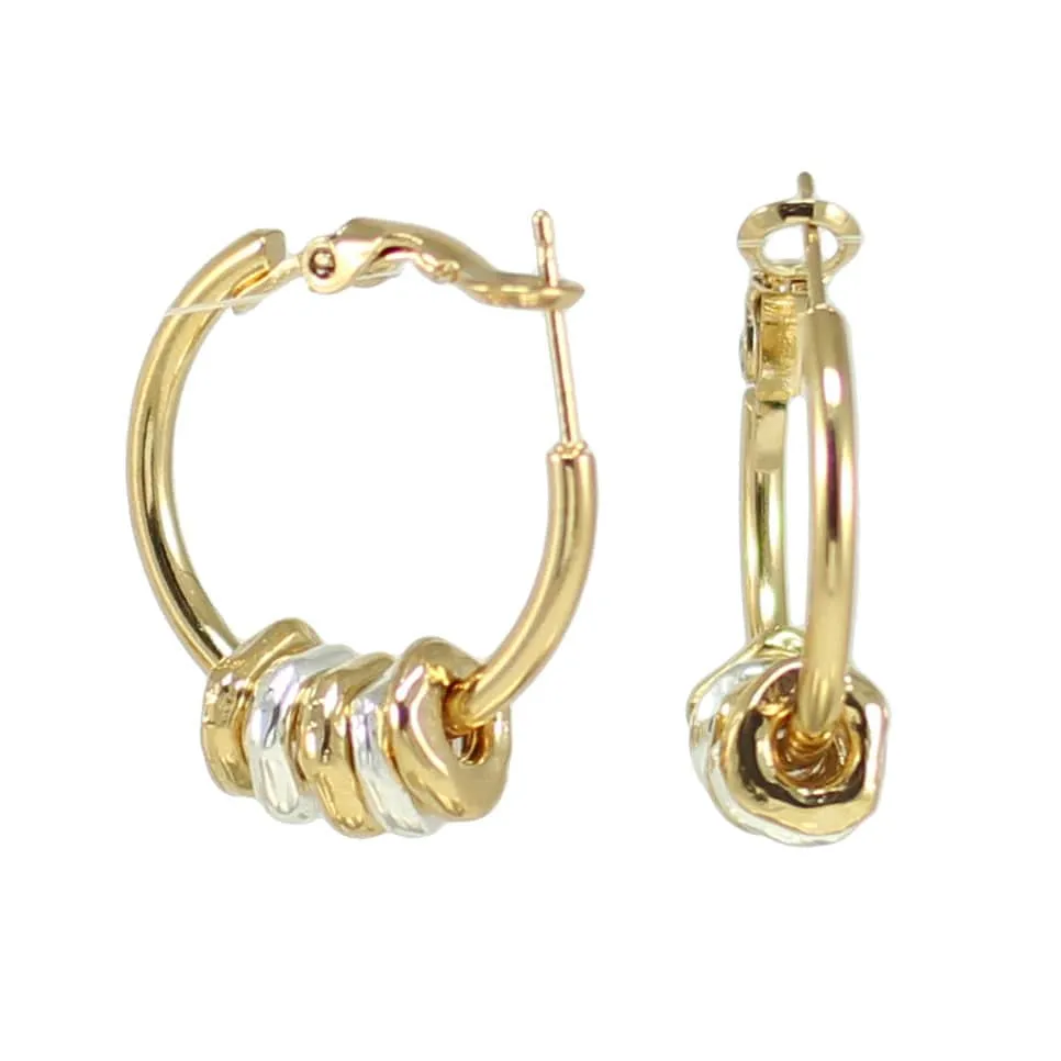 Mixed Metal Dangly Hoops