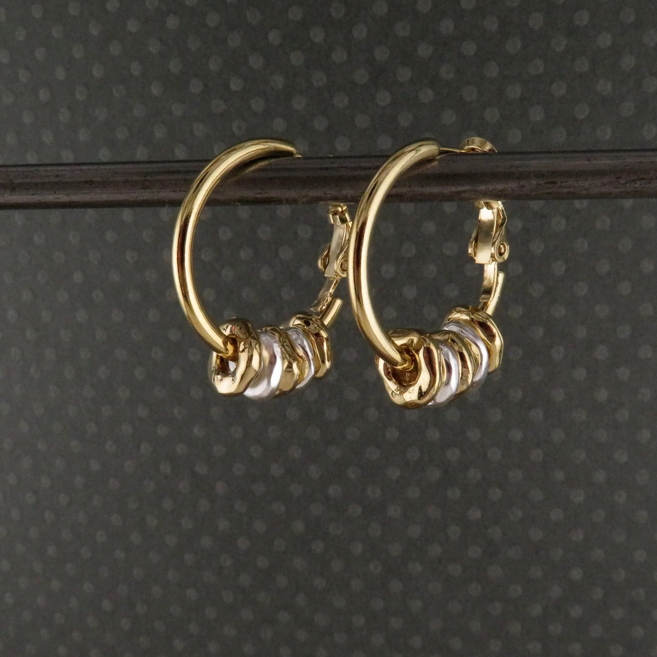 Mixed Metal Dangly Hoops