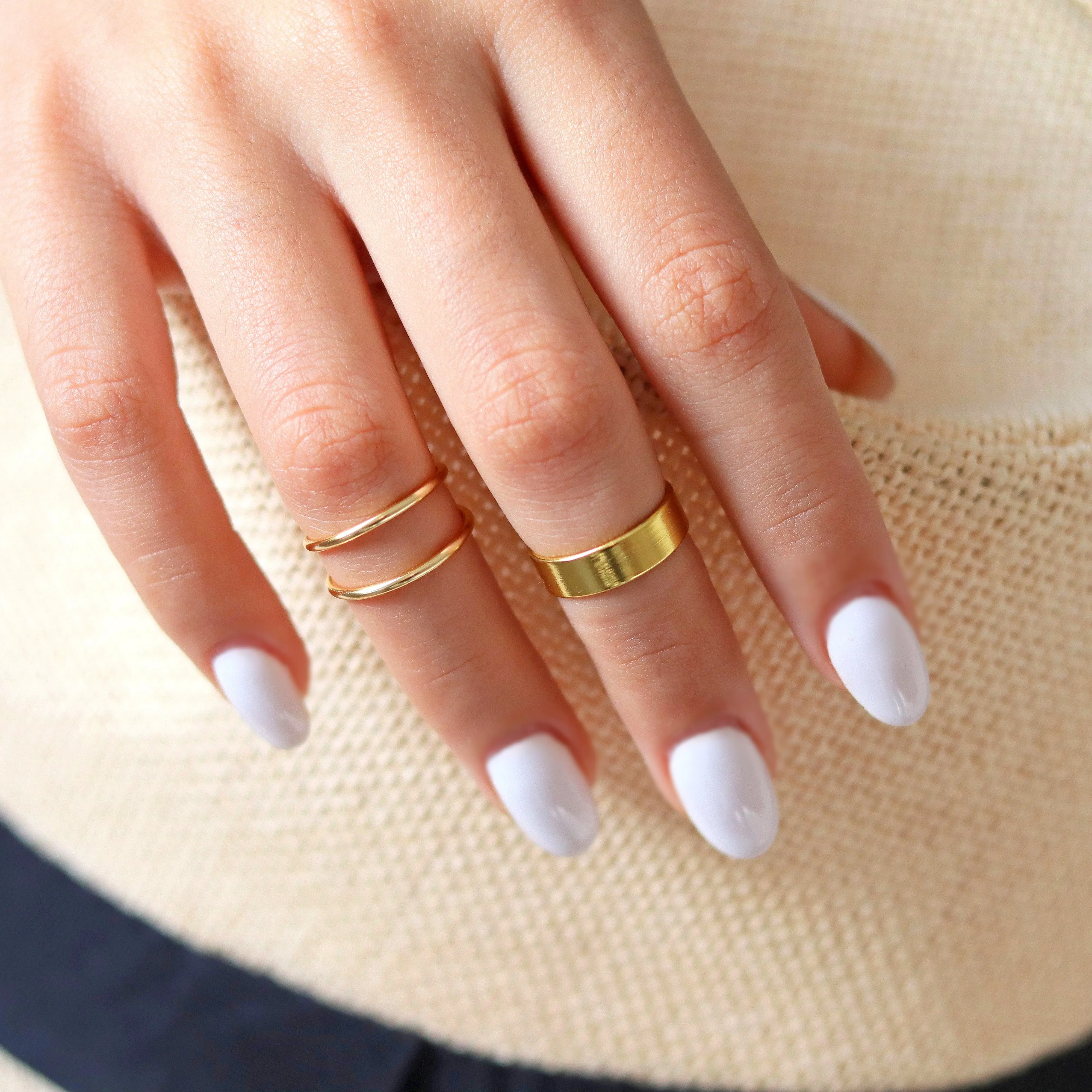 New Gold Knuckle Ring - Set of 3