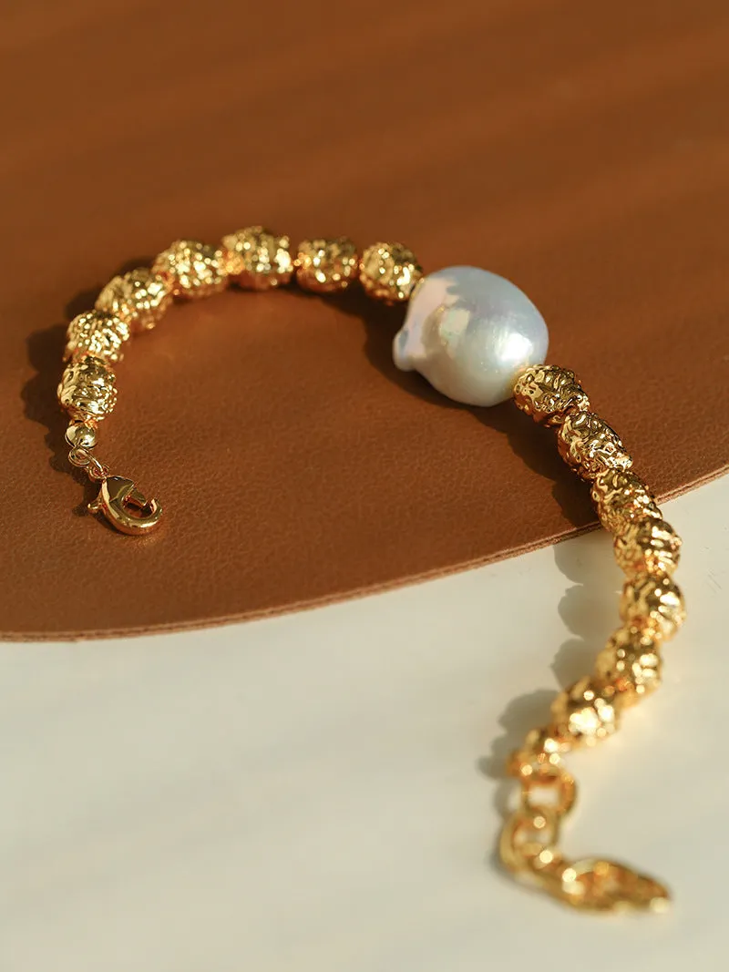 Niche Metal Style Baroque Pearl Bracelets