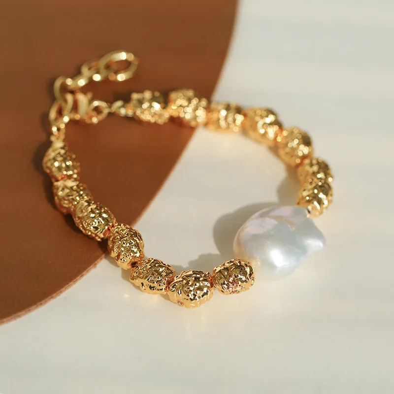 Niche Metal Style Baroque Pearl Bracelets