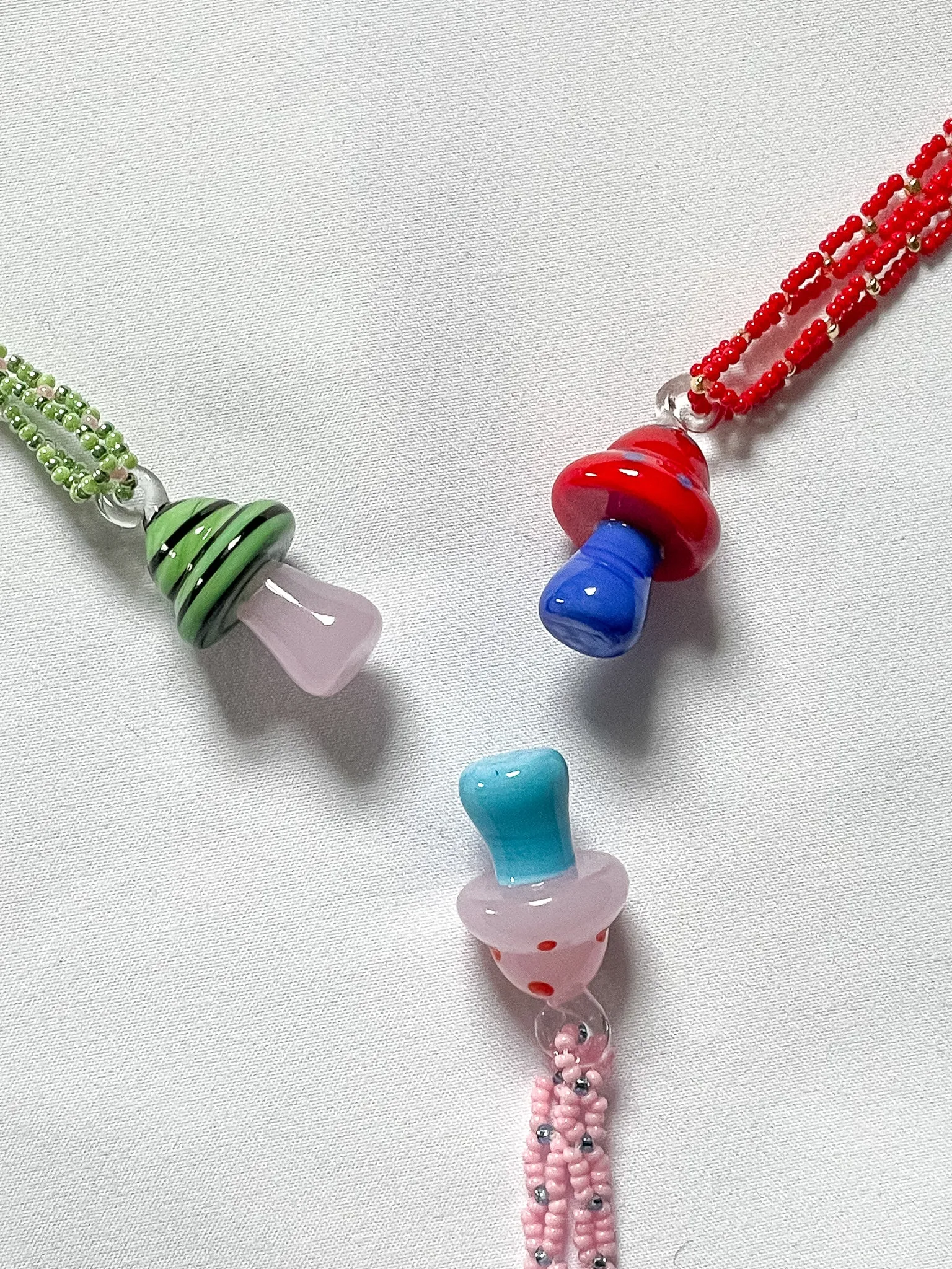 NPOMME x BRZ - Beaded Glass Shroomie Necklace