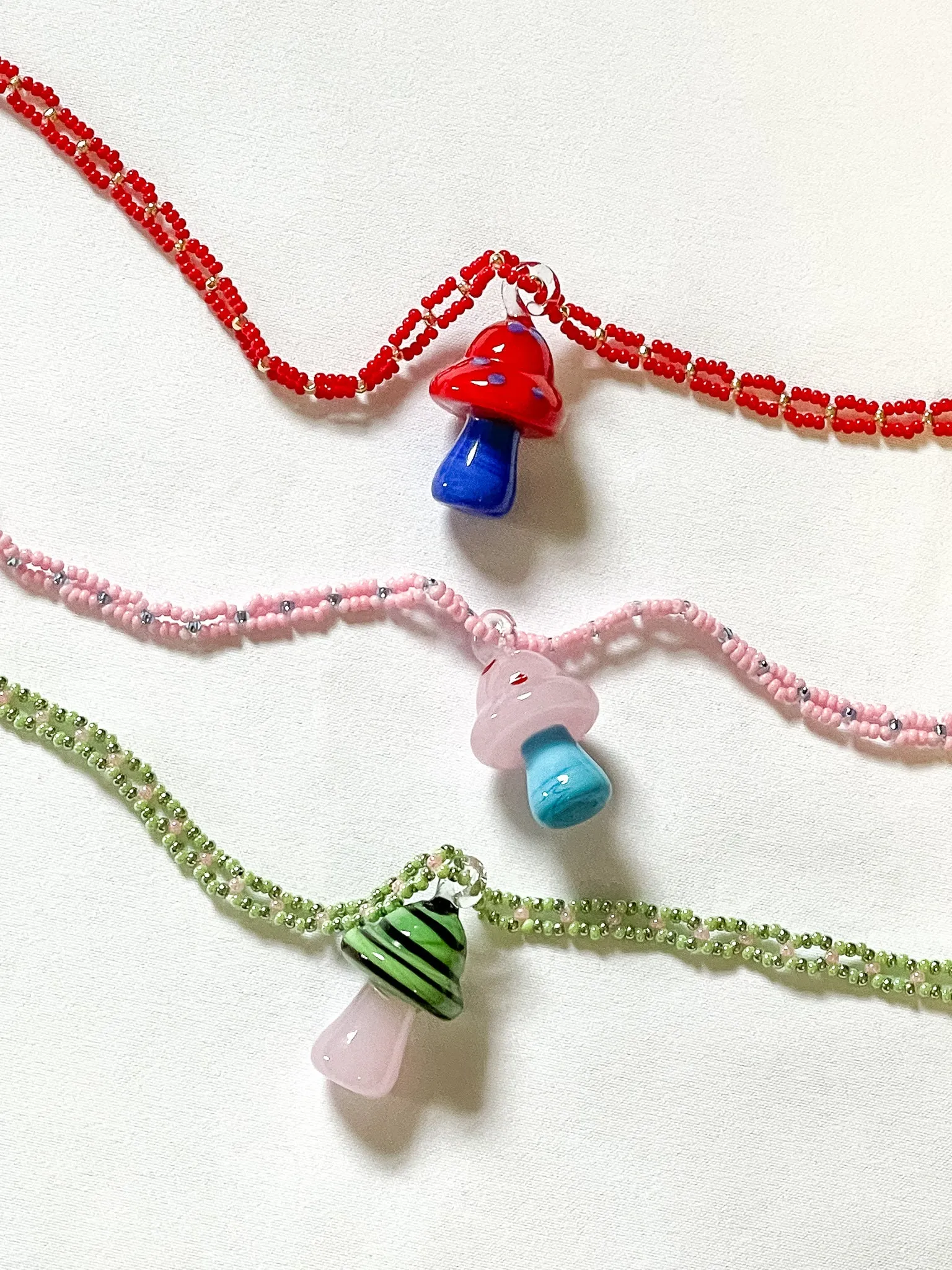 NPOMME x BRZ - Beaded Glass Shroomie Necklace