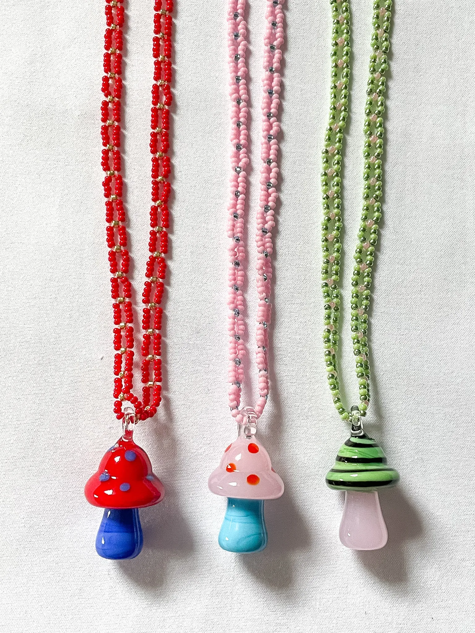 NPOMME x BRZ - Beaded Glass Shroomie Necklace