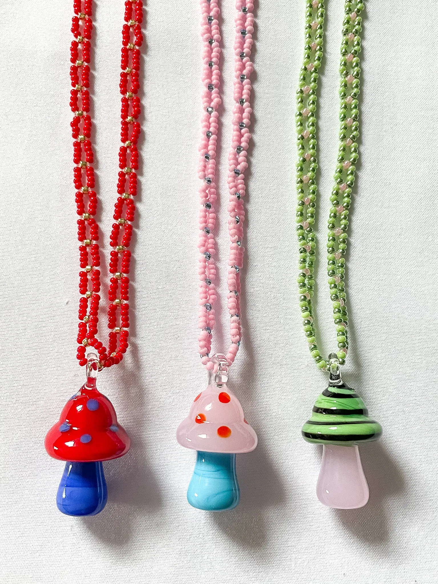 NPOMME x BRZ - Beaded Glass Shroomie Necklace