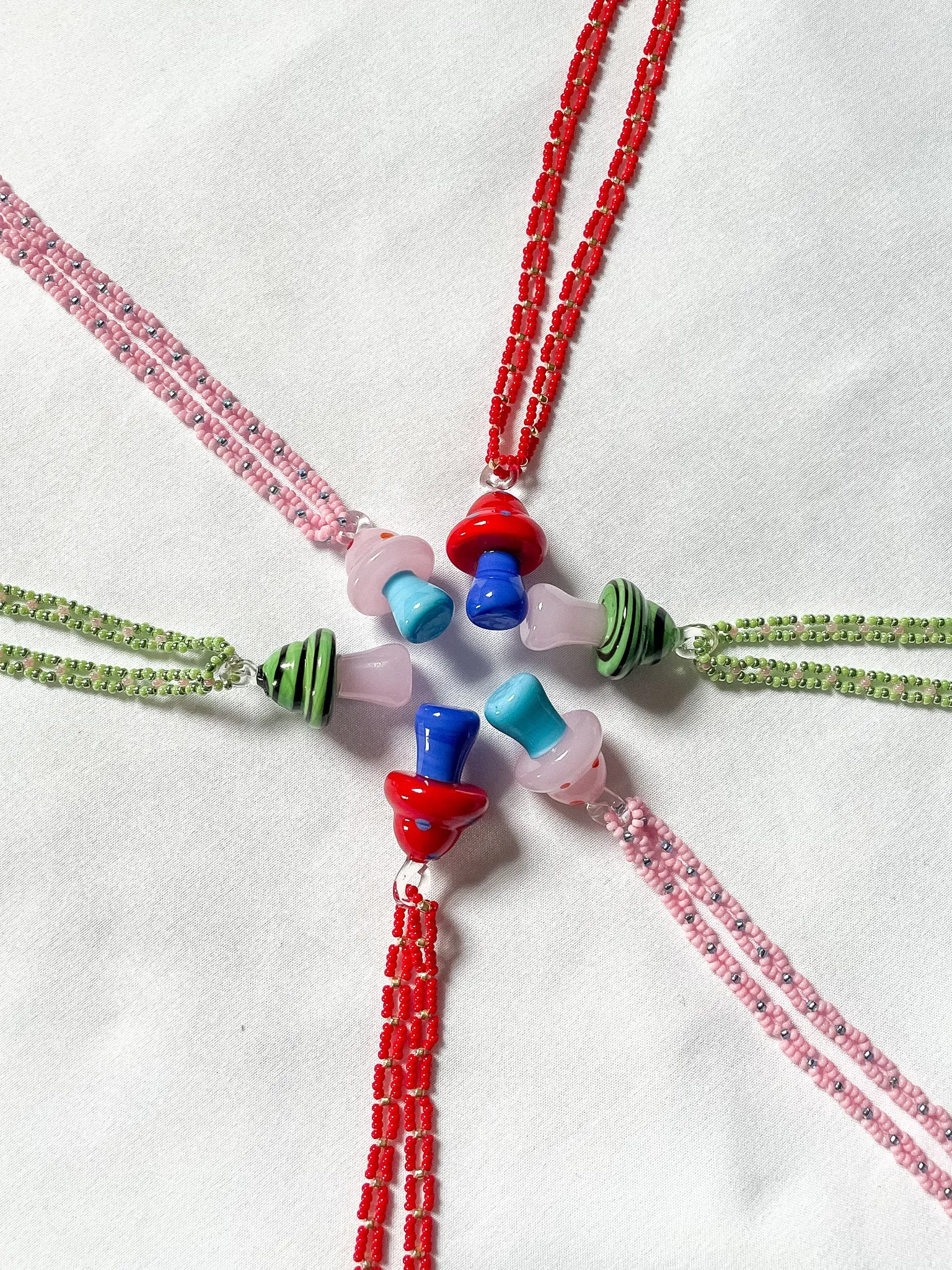 NPOMME x BRZ - Beaded Glass Shroomie Necklace