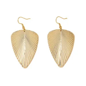 Opulent Vienna Verve Metal Leaf Earrings - Unique Design Potential