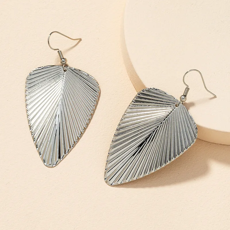 Opulent Vienna Verve Metal Leaf Earrings - Unique Design Potential