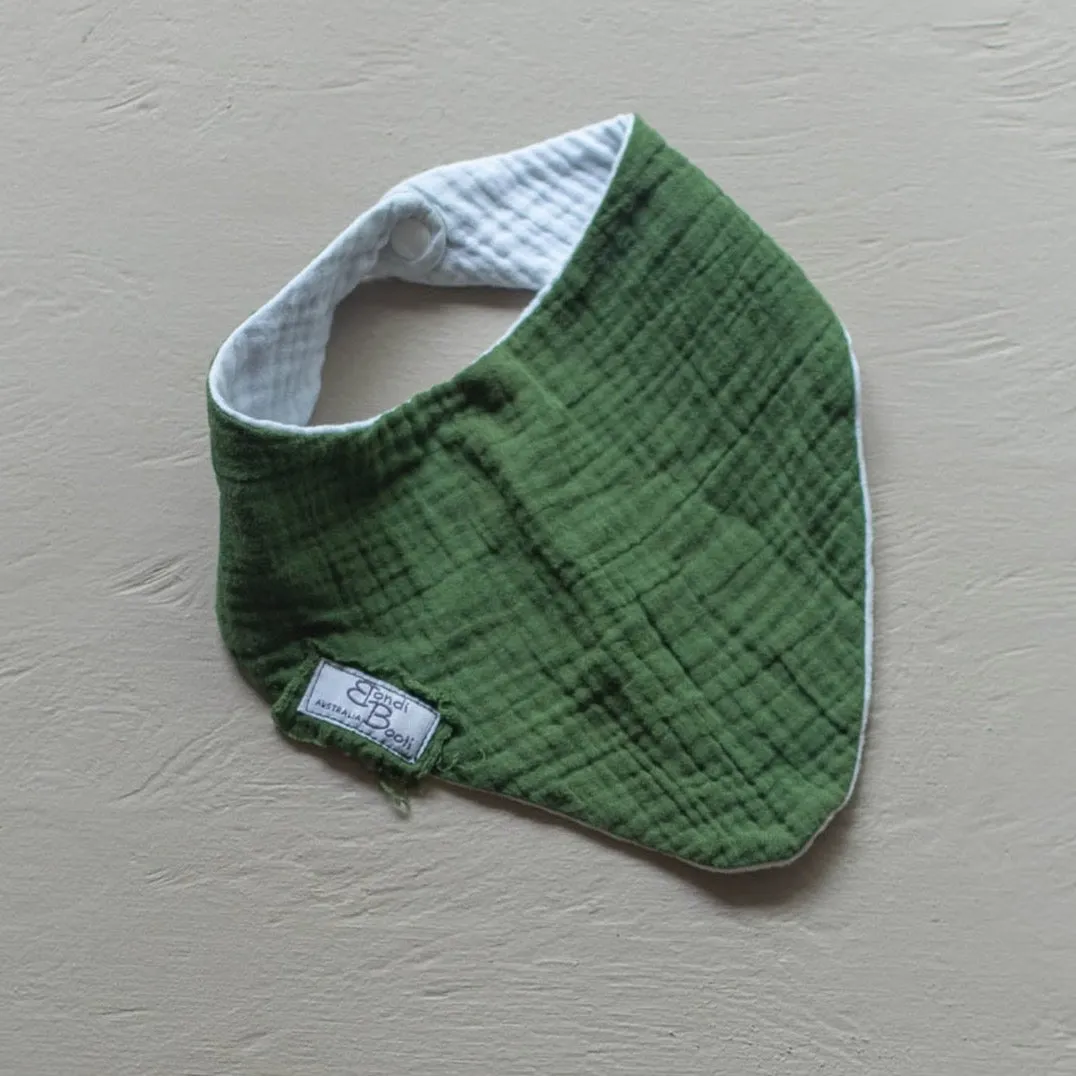 Organic Cotton Bandana Dribble Bib - Deep Green