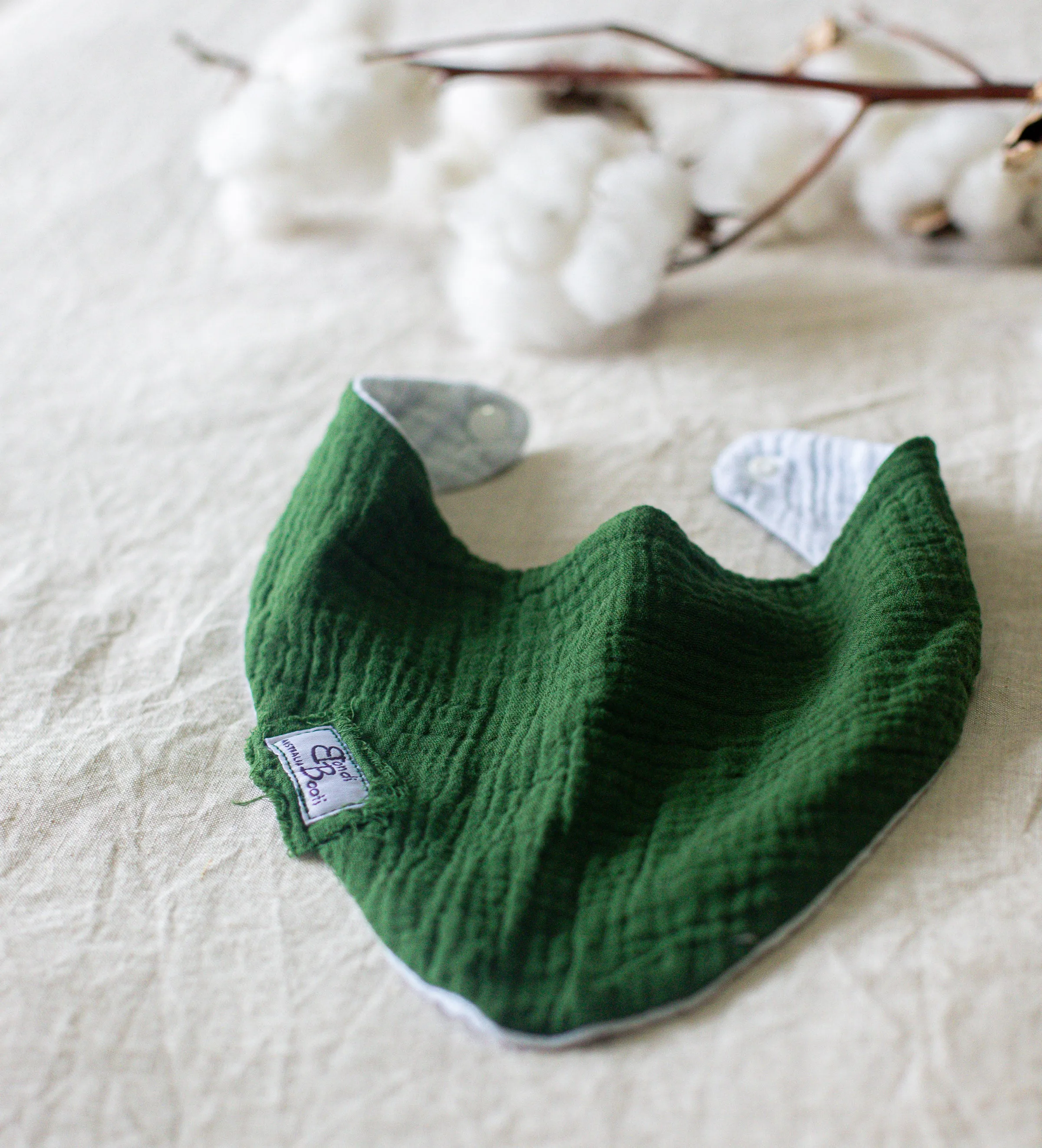 Organic Cotton Bandana Dribble Bib - Deep Green