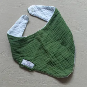 Organic Cotton Bandana Dribble Bib - Deep Green