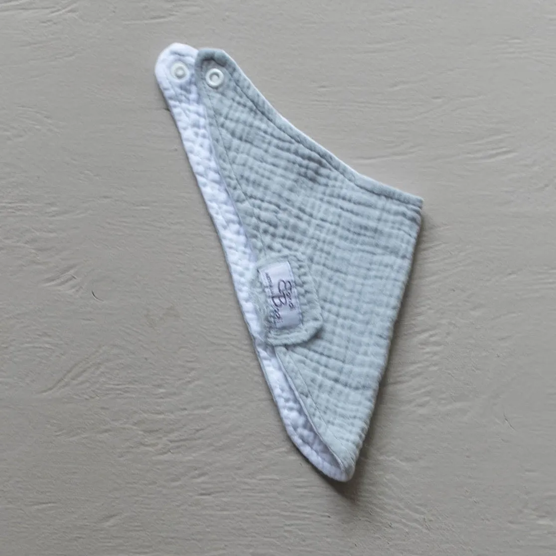 Organic Cotton Bandana Dribble Bib - French Grey