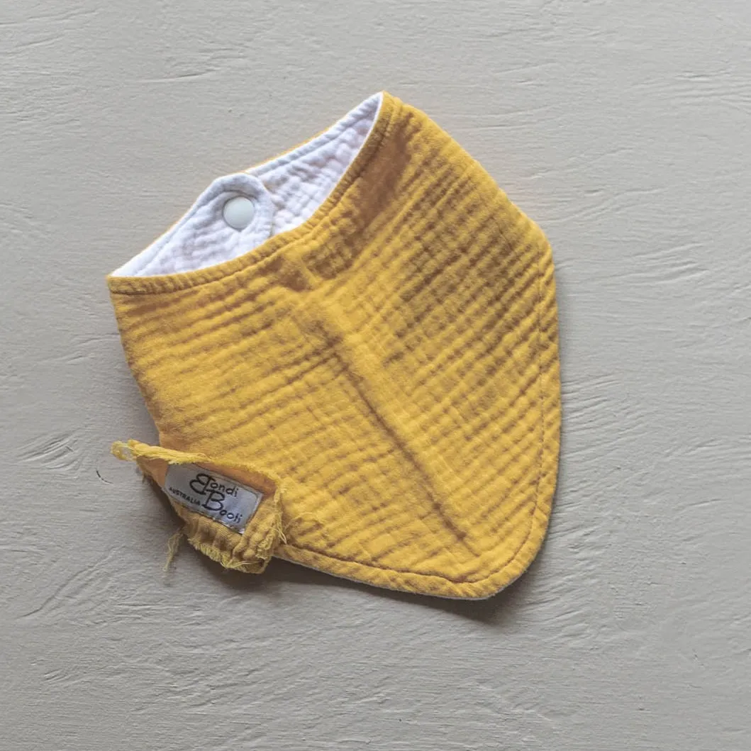 Organic Cotton Bandana Dribble Bib - Mustard