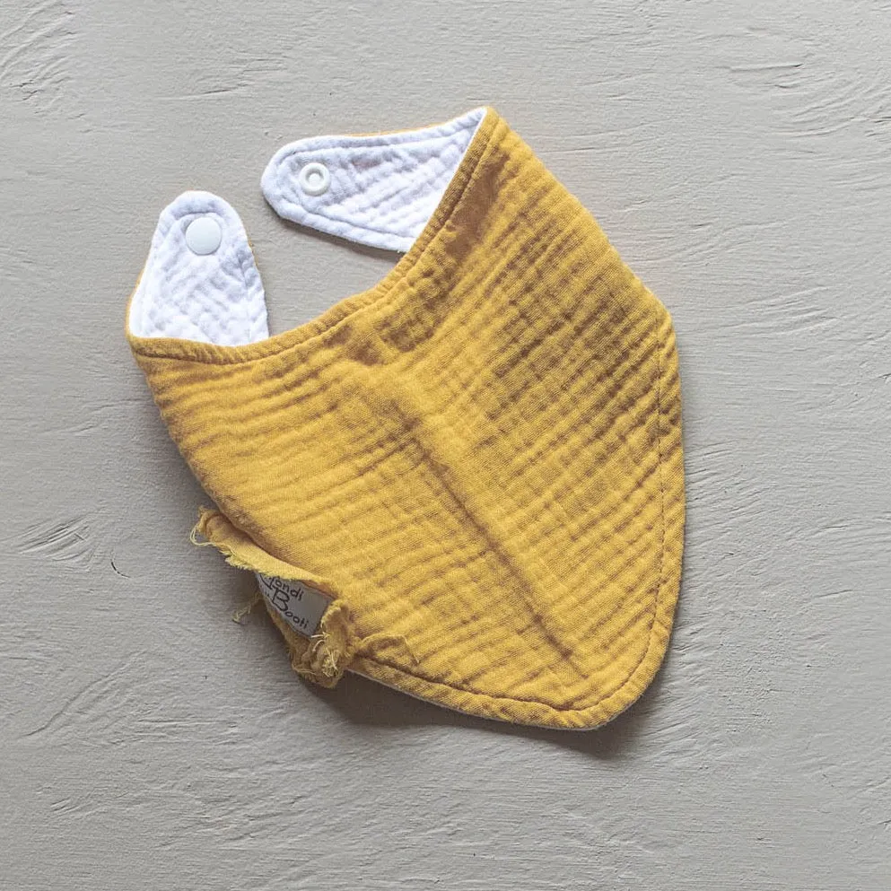 Organic Cotton Bandana Dribble Bib - Mustard