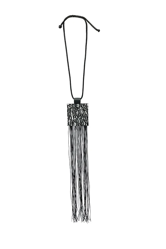 Oversize Necklace With Metallic Print