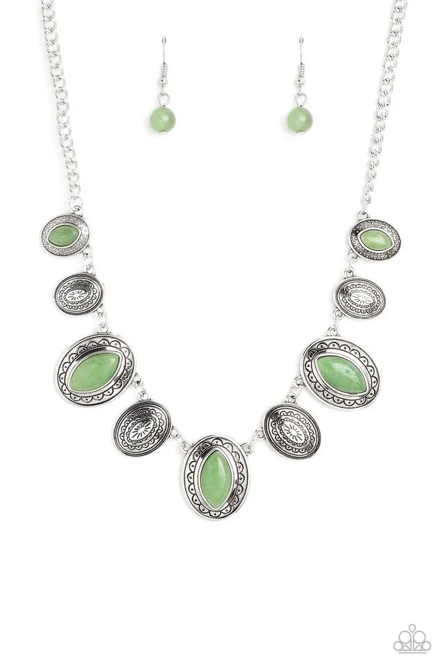 Paparazzi Necklace ~ Textured Trailblazer - Green