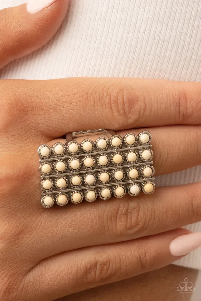 Paparazzi Ring ~ Pack Your SADDLEBAGS - White