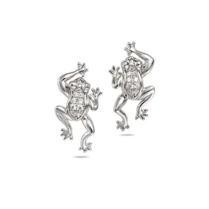 Pavé Leaping Coqui Stud Earrings