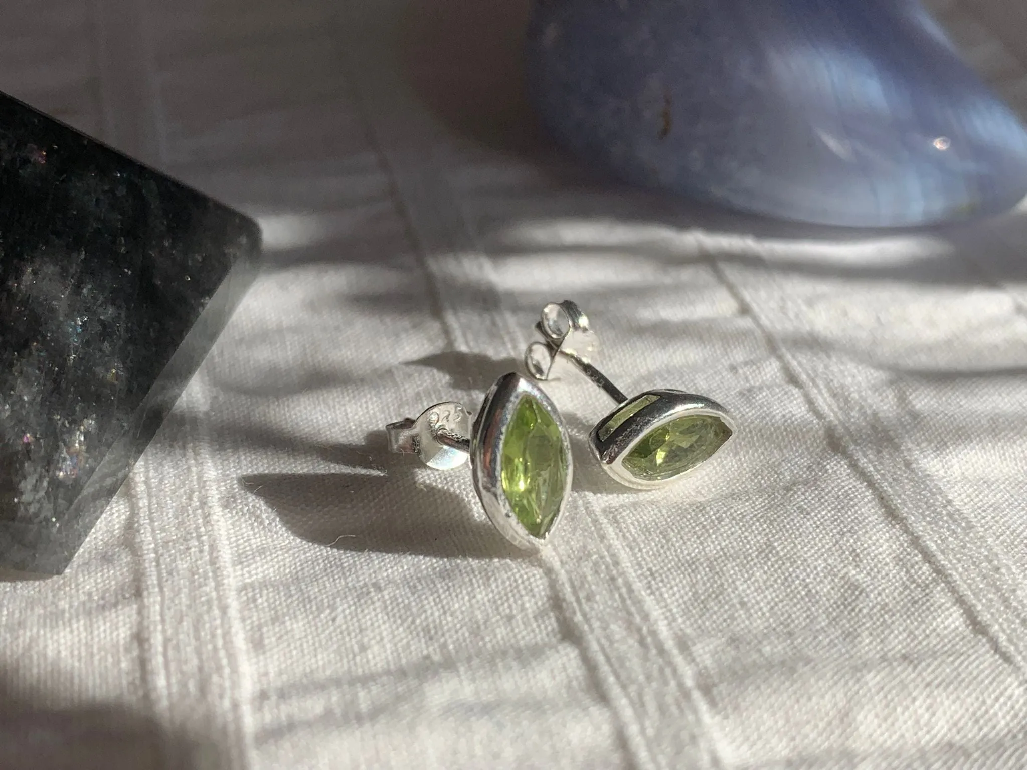 Peridot Naevia Studs - Marquise