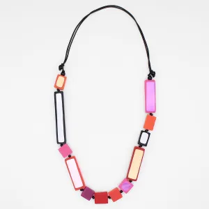 Pink Sloan Rectangles Statement Necklace