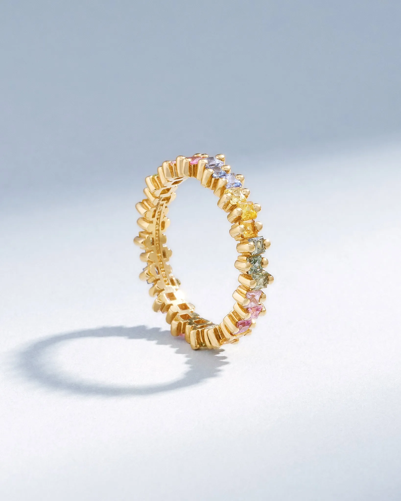 Princess Midi Pastel Sapphire Eternity Band